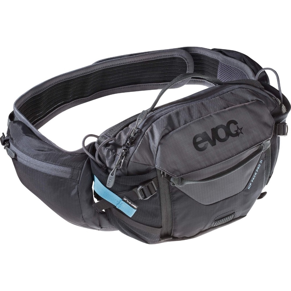 evoc Hip Pack Pro 3 + 1.5L Bladder Pocket Black Carbon Gray Hydration Waist Bag
